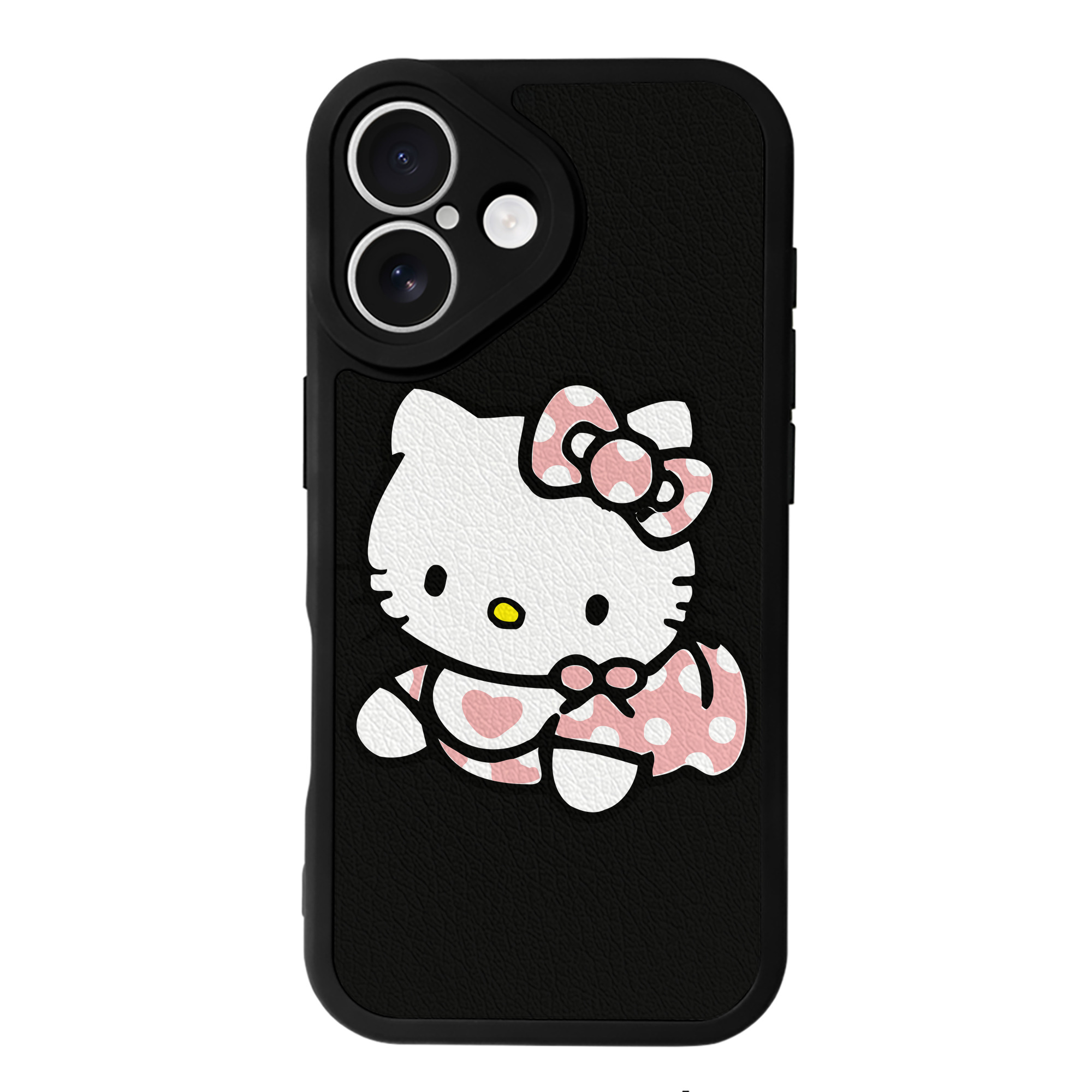 （画像用） Hello Kitty ハローキティ 【iPhone 16シリーズ対応】シリコンスマホケース（レザー調） 材質：シリコン